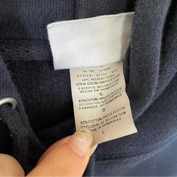 Champion large Reverse Weave blue hoodie pullover pocket long sleeve sweater - Picture 4 of 8